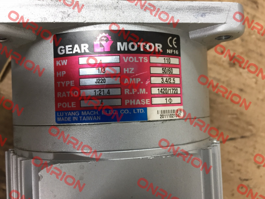 J220V18-300-21.4-A(P1)-G3  Luyang Gear Motor