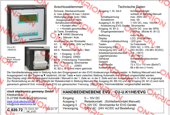 CU-U.K1/HE/EVG  Rinck Electronic