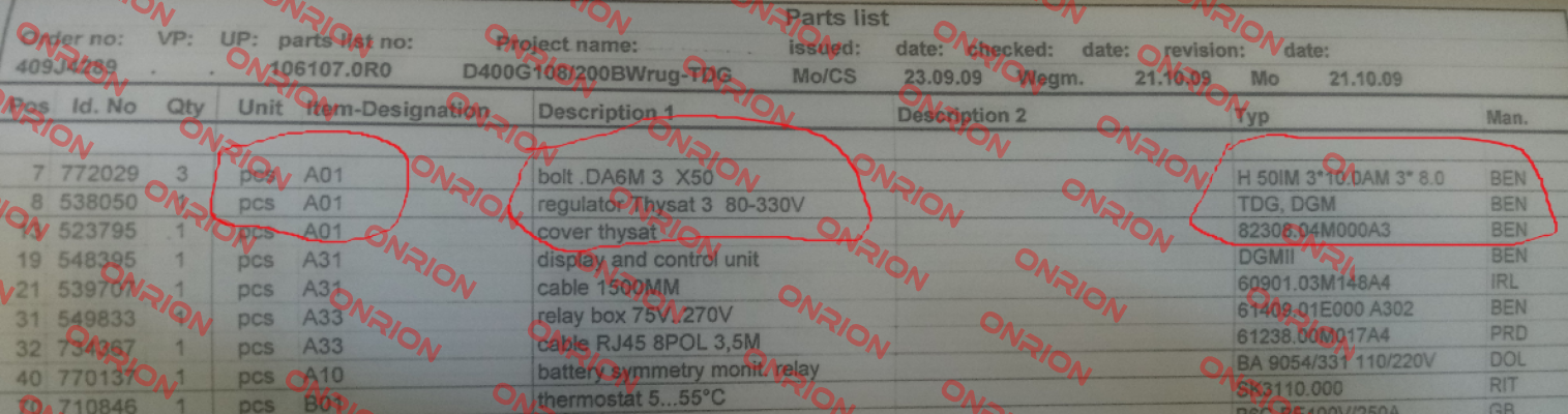 538050 obsolete,replaced by 10091560 Benning