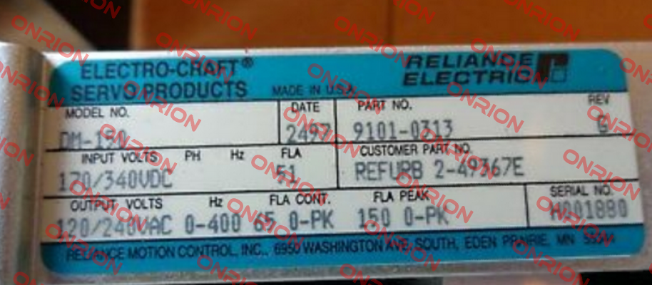 DM-150 (9101-0313) oem ElectroCraft