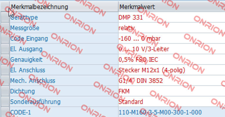 DMP 331, Code: 110-M160-3-5-M00-300-1-000 Bd Sensors