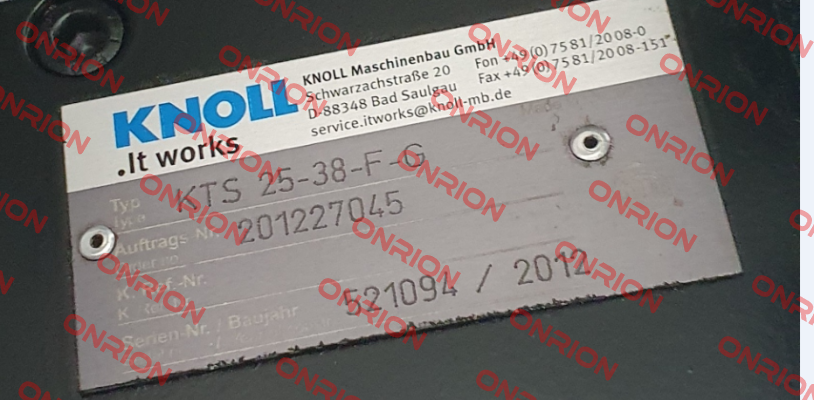 item for pump  KTS 25-38-F-G KNOLL