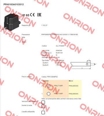 PFA9165A0103012 Ter Tecno Elettrica Ravasi