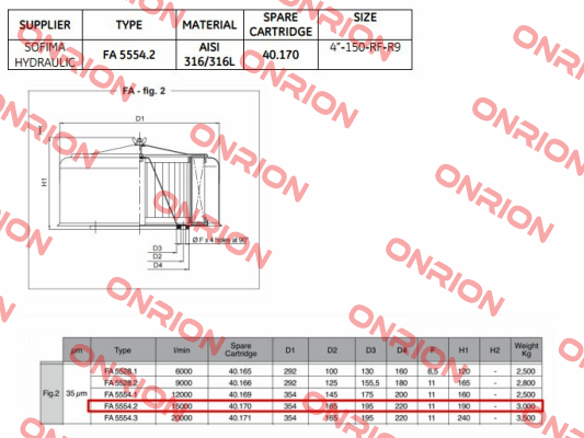 FA 5554.2 Sofima Filtri