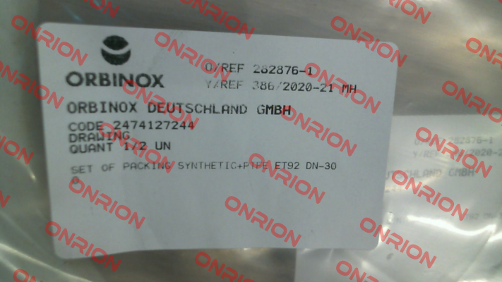 Set of Packing for Type ET DN 300 Orbinox