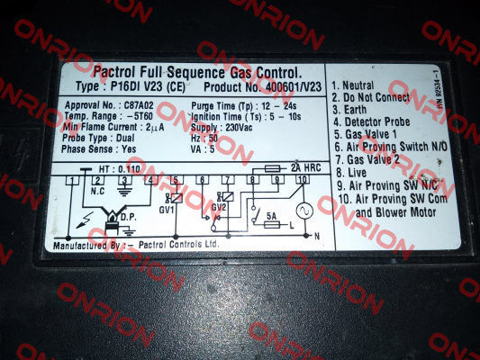 400601/V23 P16 DI Dual Pactrol