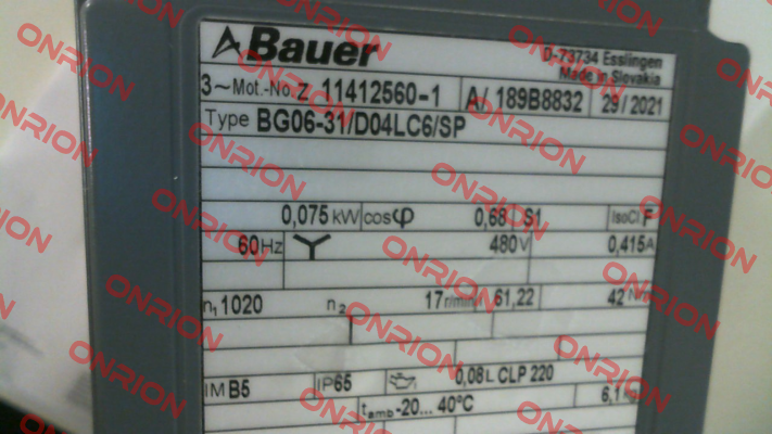 BG06-31/D04LC6/SP (189B8832) Bauer