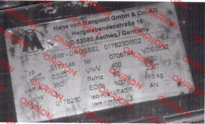 E171146  OEM  Hans von Mangoldt