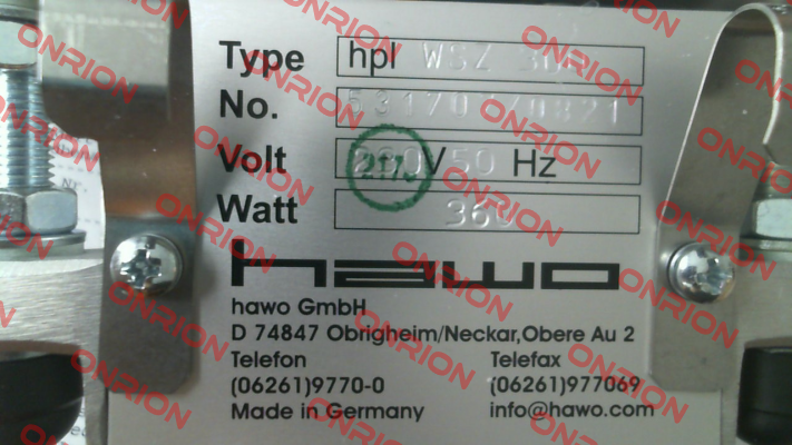 0.615.005 / HPL WSZ 300 HAWO