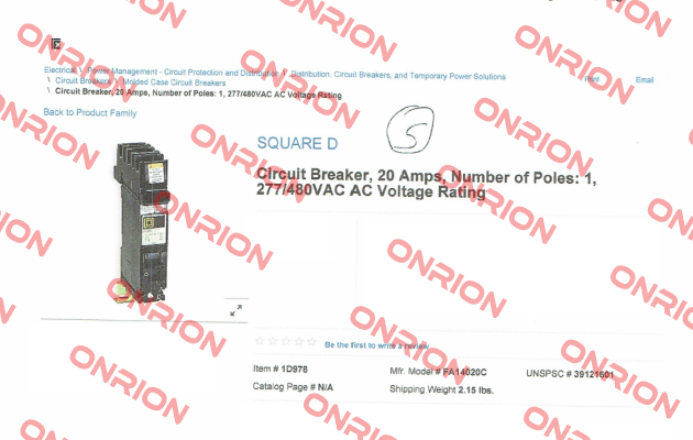 FA14020C  Square D (Schneider Electric)