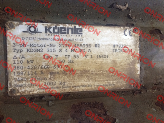 Cooling Fan For 2710 455036 02 79321  Küenle