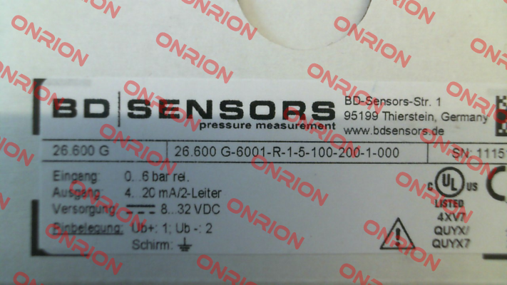 26.600 G-6001-R-1-5-100-200-1-000 Bd Sensors