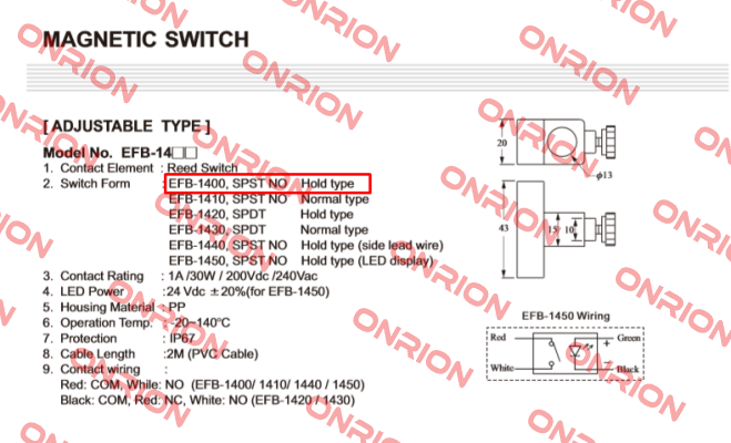 EFB-1400 / EFXCM1P-18S4420001 Finetek