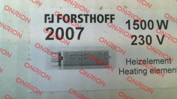 Heating element 1500 W 230 V Typ K Forsthoff