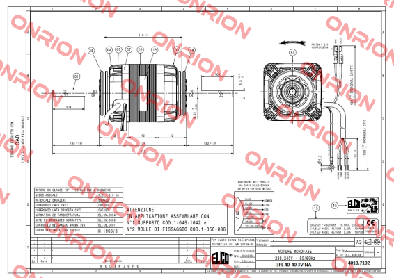 108206 / 1BT 40-40 3V NA 230V 50/60Hz Elco