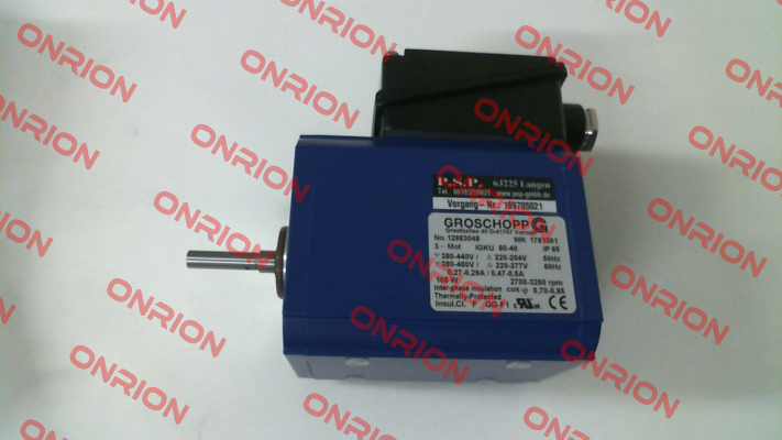 Motor only IGkU 80 40 2pole to suit VE31 gearbox Groschopp