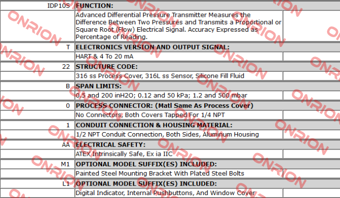 IDP10S-T22B01AA-M1L1 Foxboro (by Schneider Electric)