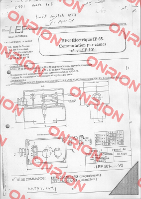 LEF 102-LC2/GR. (2xV3 SPDT) 1PE = Old model: LEF 101-102  Lef Industries