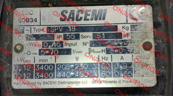 SPV-18 (Immersion depth- mm 90-120-170-220) Sacemi