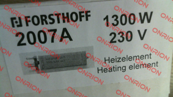 2007A / Heating element 1300 W 230 V type K Forsthoff