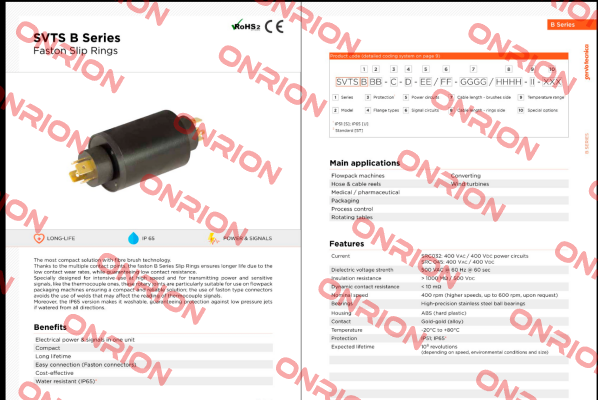 SVTS B 01- S-A-02/00-0000/0000 Servotecnica