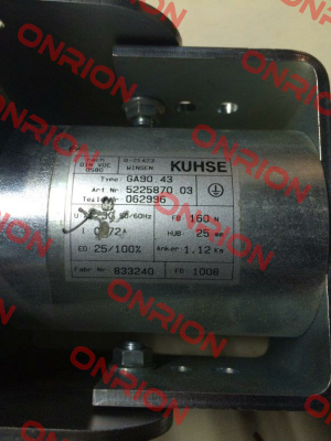 P/N: 5225870.03, Type: GA 90.43 230V AC 25/100%ED Kuhse