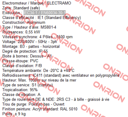 IEC34-1 / EN60034-30-1  Electramo