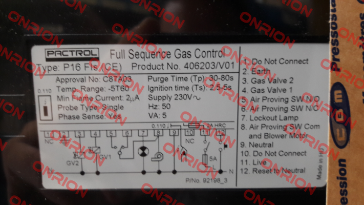 PAC40075 /  406203 V01 Pactrol