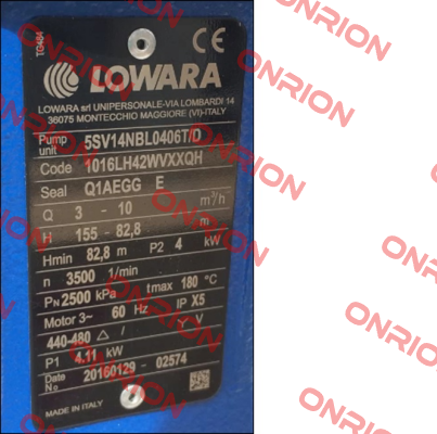 5SV14NBL0406T/D Lowara