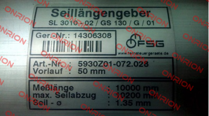 5930Z01-072.028 , SL3010-PK1023MII-GS130   FSG Fernsteuergeräte