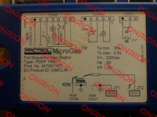 TYPE:P25F FML  PROD NO:427001/V27 Pactrol